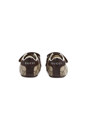 sneakers in pelle marrone GUCCI KIDS | 772387FACX39752